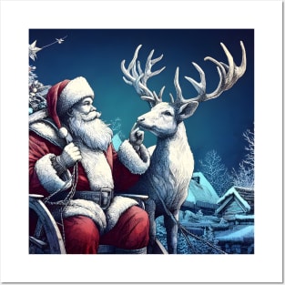 Captivating Christmas: Unleash Cheer with Unique Santa Claus Illustrations! Posters and Art